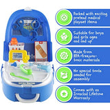 Play Brainy Kids Doctor Playset | Medical Nurse Kit for Kids Includes Reflex Hammer, Thermometer, Stethoscope, Blood Pressure Monitor & More | Deluxe Pretend Play Toys for Boys & Girls