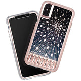 Case-Mate - iPhone Xs Case + Glass Screen Protector Bundle - Luminescent - Light Up Crystals - iPhone 5.8 - Luminescent