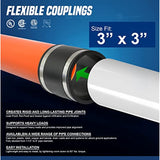 Supply Giant 6I48 Flexible PVC Coupling with Stainless Steel Clamps3", Black