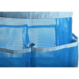 Mesh Shower Bag - Easily Carry, Organize Bathroom Toiletry Essentials While Taking a Shower. (9-Pockets | Blue)