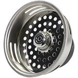 Highcraft 9843 Stainless Steel Kitchen Sink Strainer Basket-Replacement for Standard Drains (3-1/2 Inch) -Universal Style Rubber Stopper