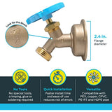 SharkBite 1/2 x 3/4 Inch MHT 45 Degree Hose Bibb, Multi Turn, Push To Connect Brass Plumbing Fitting, PEX Pipe, Copper, CPVC, PE-RT, HDPE, 24632LF