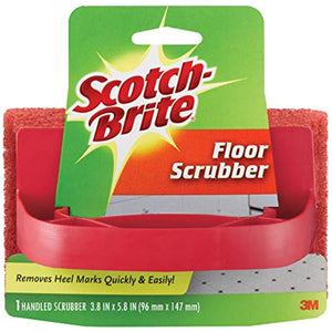 Scotch-Brite Handled Floor Scrubber, 3.8 in. x 5.8 in, Removes Heel Marks and Wax Build-up Quickly and Easily