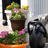 Fiskars 10 Inch Ariana Planter with Self-Watering Grid, Chocolate