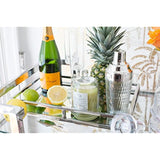 Elegant Mirrored Square Silver Tray, Mirrored Vanity Tray Ideal for Whiskey Decanter, Candle Sticks, Vanity Set, and Serving. 12 Inch Square.