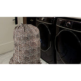 Nylon Laundry Bag - Locking Drawstring Closure and Machine Washable. These Large Bags will Fit a Laundry Basket or Hamper and Strong Enough to Carry up to Three Loads of Clothes. (Leopard)