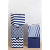 DII Poly-Cube Storage Collection Hard Sided, Collapsible Solid, Large, Nautical Blue