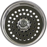 Highcraft 9843 Stainless Steel Kitchen Sink Strainer Basket-Replacement for Standard Drains (3-1/2 Inch) -Universal Style Rubber Stopper