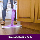 Rejuvenate Click N Clean Multi-Surface Spray Mop System Complete Bundle Includes Free Click-On Pro Grade Grout Brush Reusable Microfiber Pads 32oz No-Bucket Floor (Click N Clean Bundle)