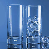 Highball Glasses Set of 4 - Lead-Free Crystal Clear Drinking Glasses, Elegant Glass Cups with Bubble for Water, Wine, Beer, Cocktails and Mixed Drinks