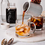 6-Pack Glass Coffee Infusion Mugs with Handle, Clear Glass Teacups Mugs, Coffee Cups Perfect for Cappuccino, Latte, Tea, Espresso, Dishwasher Safe Glass Mugs for WARM OR COLD BEVERAGES ONLY.