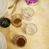Le'raze Posh Crystal Whiskey Glasses [Set of 4] Old Fashioned Glasses with 24K Gold Band for Scotch, Bourbon And Cocktail Drinks | DOF Glassware Set