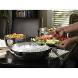 Classic Double Wall Serving Bowl - Stainless Steel 2 Piece Party Bowl and Serving Tray - Great for Salads, Fruit, Snacks, Chips and dips, Vegetables - Hot and Cold