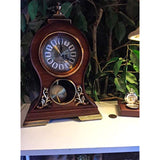 LE'RAZE Elegant Decorative Grandfather Clock, Hand Painted Wood Modern Mantel with Swinging Pendulum Shelf, Tabletop, Desk, Buffet, - Color Mahogany -