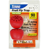 TERRO T2502 Ready-to-Use Indoor Fruit Fly Killer and Trap with Built in Window - 2 Traps + 90 day Lure Supply