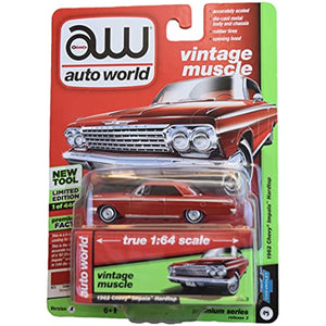 Auto World 1:64 Scale Red 1962 Chevrolet Impala Diecast Car
