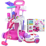 Play Brainy Magical Play Set for Kids with Toy Vacuum Cleaner, Mop, Broom, Sponge, Dustpan, and Pretend Cleaning Toys, Interactive Early Learning Fun with Real Suction