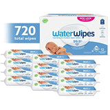 WaterWipes Biodegradable Original Baby Wipes, 99.9% Water Based Wipes, Unscented & Hypoallergenic for Sensitive Skin, 60 Count (Pack of 12) - Packaging May Vary