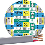 Southwire 13058322 50ft. 12/3 Underground Feeder and Branch Circuit Cable, Gray