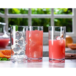 Acrylic Highball Glasses [Set of 10] Clear Tall Bar Glass - Drinking Glasses for Water, Juice, Beer, Wine, Whiskey, and Cocktails | 13 Ounce Cups…