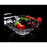 Elegant Crystal Round Bowl with Beautiful leaf design, Serving Bowl, Centerpiece For Home,Office,Wedding Decor, Fruit, Snack, Dessert, Server