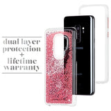 Case-Mate - Samsung Galaxy S9+ Case - WATERFALL - Cascading Liquid Glitter - Protective Design - Rose Gold