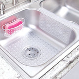iDesign 36700 Euro Plastic Sink Saddle, Glassware and Sink Protector for Kitchen, Bathroom Pots, Pans, Dishes, 11" x 12", Clear