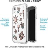 Speck Products Presidio Clear + Print iPhone XR Case, DancingDiamonds Peach Gold/Clear