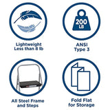 COSCO 11137PBL1E 2 Household Folding Step Stool, ANSI Type 3, 200 lb Weight Capacity, Platinum