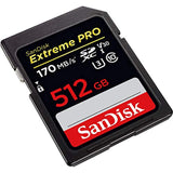 SanDisk 512GB Extreme PRO SDXC UHS-I Card - C10, U3, V30, 4K UHD, SD Card - SDSDXXY-512G-GN4IN