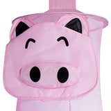 5 Tier Storage Organizer - 12" X 59" - Hang in Your Children’s Room or Closet for a Fun Way to Organize Kids Toys or Store Gloves, Shawls, Hats and Mittens. Attaches Easily to Any Rod. (Pig)