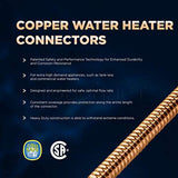 Flextron FTWC-C34-18A 18" Long Connector for Water Heater with 3/4" FIP and 3/4" FIP Ends, Copper
