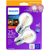 Philips 25-Watt Equivalent Soft White G16.5 Dimmable LED Light Bulb with Warm Glow Dimming Effect (2-Pack