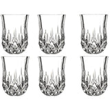 Le'raze Posh Crystal Collection Shot Glass Perfect for Serving Scotch, Whiskey, Tequila, or Vodka (Set of 6 - 2oz. Drink Shot Cups, Tumblers)