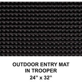 Apache Mills Trooper Outdoor Entryway Rubberized Doormat for Heavy Traffic Use, Black, 24" x 32"
