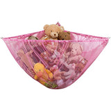 Jumbo Toy Hammock - Organize stuffed animals or children's toys with the mesh hammock. Looks great with any décor while neatly organizing kid’s toys and stuffed animals. Expands to 5.5 feet - Pink