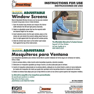 Frost King WB Marvin AWS1837 Adjustable Window Screen, 18in High x Fits 21-37in Wide