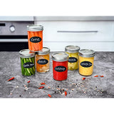 8oz Glass Mason Jars with lids Set of 6 - wide mouth - Airtight Band + Marker & Labels - Canning Jars with Lids, Ideal for candle jars, Spice Jars, Wedding Favors, Meal Prep, Jelly Jar, Jam, Honey,