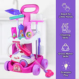 Play Brainy Magical Play Set for Kids with Toy Vacuum Cleaner, Mop, Broom, Sponge, Dustpan, and Pretend Cleaning Toys, Interactive Early Learning Fun with Real Suction