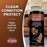 Weiman Leather Cleaner & Conditioner Wipes With UV Protection, Prevent Cracking