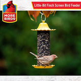 More Birds 38194 SeedFeed Stokes Select Little-Bit Finch Feeder with Metal Roof, Ye, Yellow