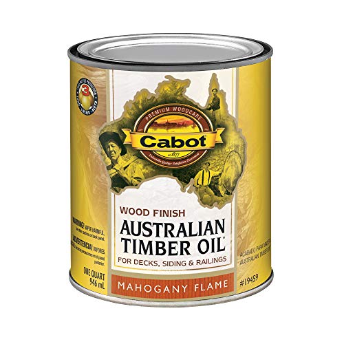 Cabot 140.0019459.005 Australian Timber Oil Water Reducible Stain, Quart, Low Voc Mahogany Flame, 32 Fl Oz
