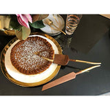 Wedding Cake Knife and Server Set, Wooden Cake Servers With Gold Handle, Ideal for Weddings, Party's, And Elegant events