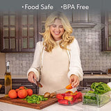 Refrigerator Organizer Bins - Clear Plastic, Stackable, Narrow and Wide Bin Sizes, Egg Tray with Lid. Great Storage for Fridge, Cabinets, Countertops and Pantry. (Set of 12)