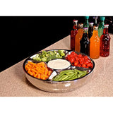 Classic Double Wall Serving Bowl - Stainless Steel 2 Piece Party Bowl and Serving Tray - Great for Salads, Fruit, Snacks, Chips and dips, Vegetables - Hot and Cold