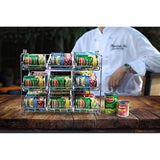 Stackable Can Rack Organizer, Storage for 36 cans - Great for the Pantry Shelf, Kitchen Cabinet or Counter-top. Stack Another Set on Top to Double Your Storage Capacity. (Chrome Finish), Standart