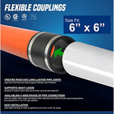 Supply Giant 6I4Ix2 Flexible Pvc Coupling with Stainless Steel Clamps 6 inch Black (pack of 2)