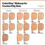 Revlon ColorStay Liquid Foundation Makeup for Combination/Oily Skin SPF 15, Longwear Medium-Full Coverage with Matte Finish, Cappuccino (410), 1.0 oz