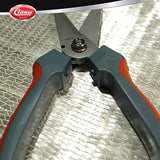 Clauss 8" Titanium Snips with Wire Cutter, Spring-Assist, Serrated Blades, Gray (18039)