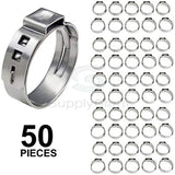 SUPPLY GIANT QYLU-DS34-70 Oetiker Style Pinch Clamps Pex Cinch Rings 1/2 INCH, Stainless Steel Pack of 50